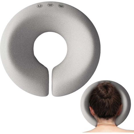 Oreiller de soutien facial, couleur grise, avec fonction massage, pour le lit, le bureau et le repos.-AquaForge (1/5)