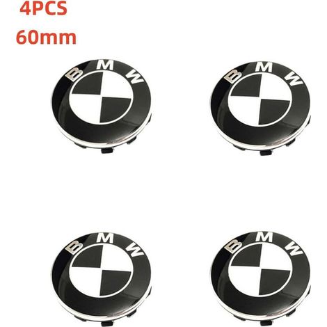 NURIA-Cache moyeu jante BMW 60mm-Enjoliveur centre roue-Convient pour le remplacement des enjoliveurs BMW-Noir et blanc (1/2)