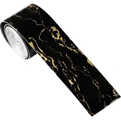 Plinthe Souple Autoadhésive 10cm×5m, Plinthe PVC Imperméable (Or Noir) (1/5)