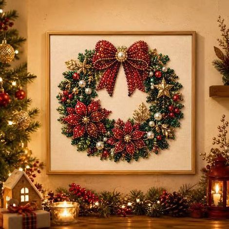 Creative 5D Acrylic Santa Claus Diamond Painting Door Hanging Wall Hanging Decoration DIY Ornament - O - 2020cm