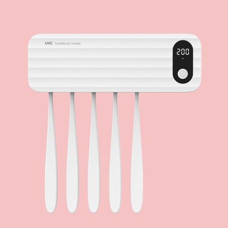 Esterilizador de cepillos de dientes UV para cepillos de dientes eléctricos, recargable por USB, con tapa y estuche. (1/5)