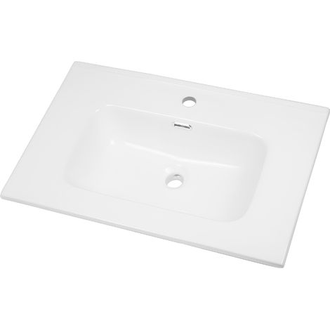 Lavabo ad incasso in ceramica bianco lucido per mobili bagno misure 61x46 cm - confezione 1