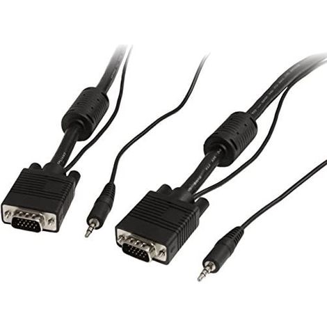 StarTech.com VGA, 3.5mm - VGA, 3.5mm, 5m VGA (D-Sub) + 3.5mm Schwarz (1/2)