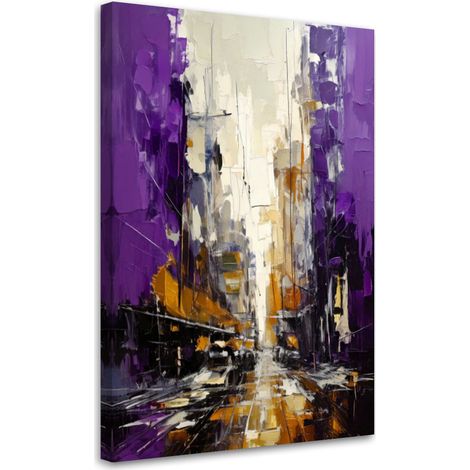 Wandbild Stadt Straße Abstraktion Violett 40x60 cm (1/5)