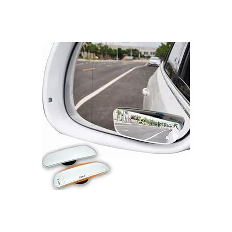 Verre en verre aveugle mirroir auto, rétroviseur aveugle miroir latéral 360 ° grand angle réglable, 2 pièces haute qualité (1/5)