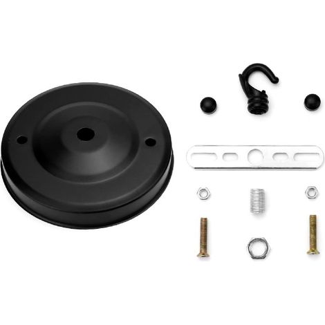 Cache Fil Plafond Metal Noir pour Lustre (1/4)