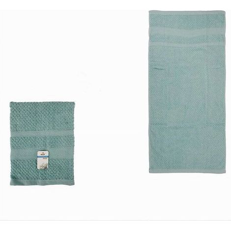 Cleafe - Asciugamano Da Bagno Ospite In Cotone Morbida 30x50cm 65gr Colore Celeste 79496 - (1/2)