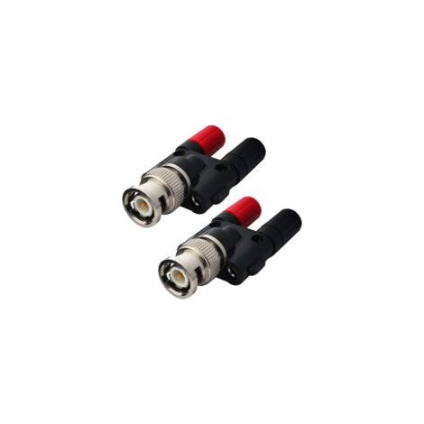 Set mit 2 BNC-Steckern auf 2 x 4 mm Bananenstecker-Buchsen, HF-Koaxial-Splitteranschluss, BNC-Bananenstecker-Adapter für HF-Funkantennen, DVM-Oszilloskop, 2er-Set – Crezuo (1/4)