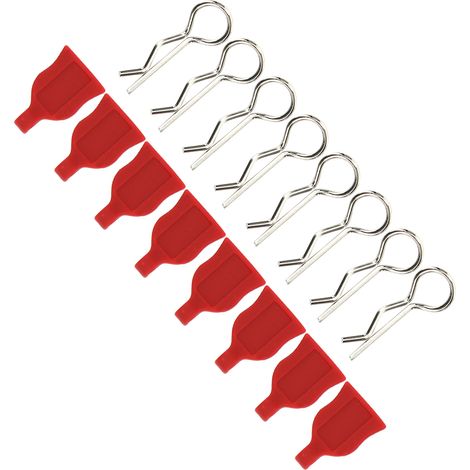 Accessoire RC universel pour voiture télécommandée 1/10 : coque, fixation, coussinets en silicone, rouge (1/5)