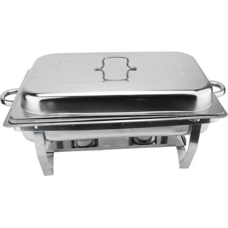 Buffet en acier inoxydable, avec couvercle et support de fixation pour restaurant et maison (1/4)
