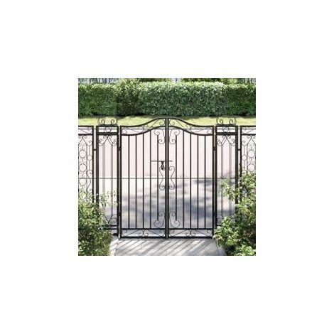 Portail de jardin noir 121x8x120 fer forgé