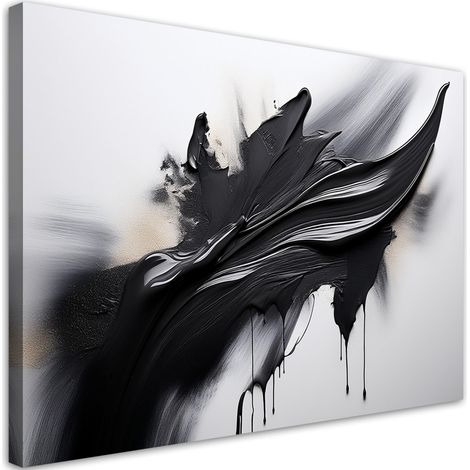 Tableau déco Abstraction noir et blanc avec effet 3D 100x70 (1/5)