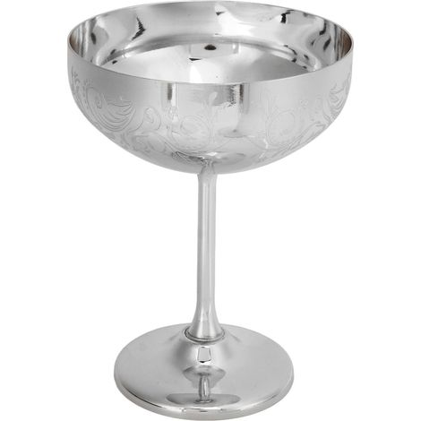 Gobelet en Acier Inoxydable 304 pour Champagne, Gravure Florale, Coupe à Vin Rouge, Verre à Cocktail pour Bar et Fêtes, Design Miroir et Oreille de Fleur