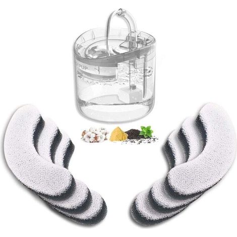 Fontaine a Eau pour Chat Automatique 1,8L Fontaines à Eau pour Chats Chiot Animaux avec 8 Modes d'eau Intelligents 1 Filtre Charbon 1 Pompe Fontaine Chat USB Silencieuse