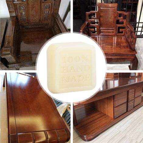 5 Carrés de Cire d'Abeille Pure pour Entretien Meuble Acajou et Cirage Parquet (1/5)