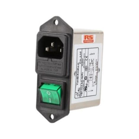Filtre RFI RS PRO, 6A max, 2 phases, 250 V c.a. max, Montage sur châssis