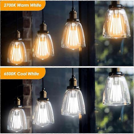 Ampoule LED ST64 E27 8 W, à filament, équivalent 80 W, blanc chaud 2700 K, 800 lm, lot de 3 (1/2)