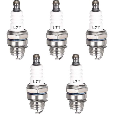 Source Map - Lot de 5 bougies d'allumage L7T pour tondeuses 2 temps 33cc 43cc 47cc 49cc