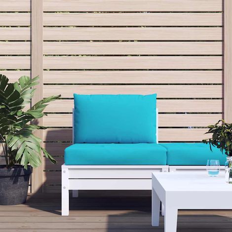Lot de 2 Coussins de palette Coussin Déco confort turquoise tissu Oxford 14442