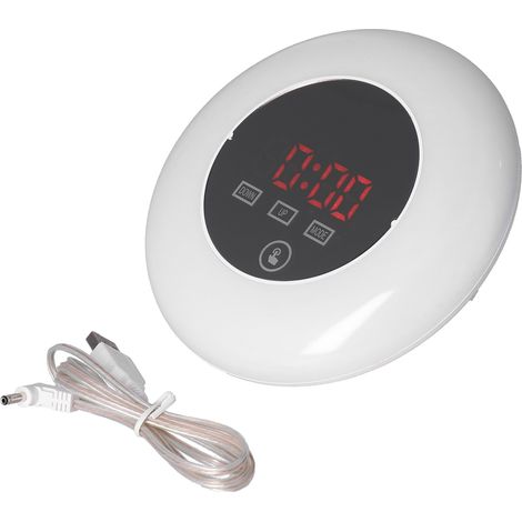 Réveil numérique LED, horloge miroir, thermomètre, horloge électronique 7 couleurs pour chambre ou bureau, texte rouge (1/5)