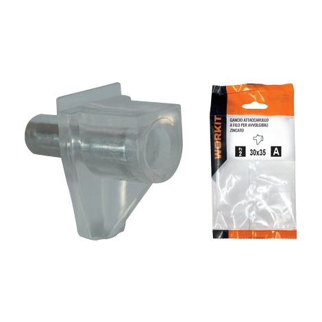 Gancio Attaccarullo a Filo Self Workit Zincato 30 x 35 mm 2 Pezzi