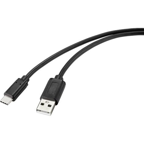 Renkforce Câble USB USB 2.0 USB-C® mâle, USB-A mâle 1.00 m noir avec surface antimicrobienne RF-4699378 Y108602 (1/5)