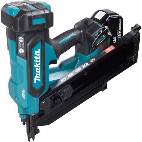 Makita – Cloueur de charpente 18V LXT avec 2 batteries 5.0Ah – Mécanisme pneumatique pour clous de 50 à 90 mm – DBN900RTE