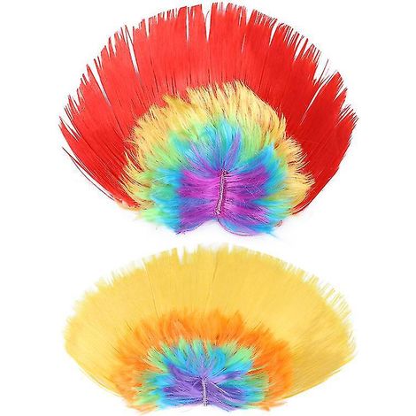 Lot de 2 perruques à crête de coq pour décorations d'Halloween (1/3)
