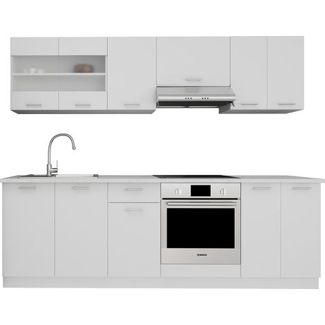 Esilo aménagement de la cuisine, cuisine modulaire 240 cm blanc.