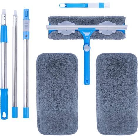 3-en-1 Nettoyeur de Raclette Vitre Kit(31CM) avec Manche Telescopique,Extensible Balai Lave vitre avec Raclette pour Fenêtres/Voiture (1/5)