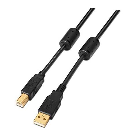 Aisens - usb 2.0 cable high quality printer with ferrite, type a/m-b/m, black, 3.0m (1/2)