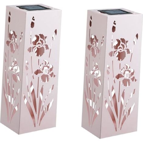 Set di 2 lanterne solari da appendere per esterni a forma di rosa, ideali per il giardino o la casa.