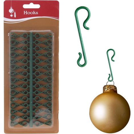 Ganci in PP color Verde per palline albero di natale 60 pezzi (1/5)