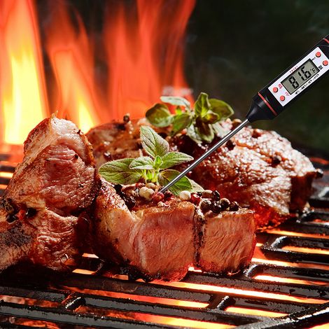 Thermomètre alimentaire TP101, thermomètre de cuisine à sonde pour barbecue, thermomètre à lait, thermomètre à eau, thermomètre électronique, thermomètre alimentaire noir TP-101 (1/5)