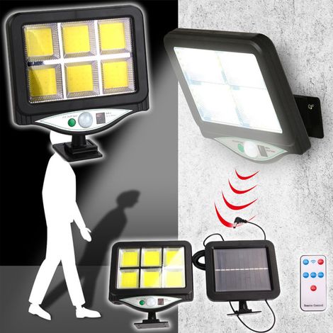 Projecteur Lumineux Avec Panneau Solaire, Détecteur De Mouvement, Télécommande, 128 Led, 6 Cob (1/5)