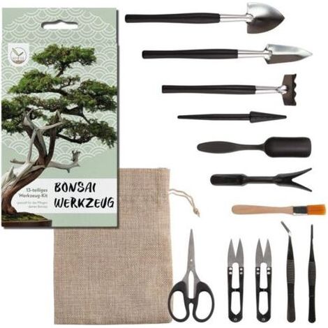 Kit d'outils pour Bonsai 13 pièces avec Sac de Rangement Pratique,,Mini Outils de Jardinage pour Les Plantes d'intérieur et Une Culture Professionnelle de bonsais (1/4)