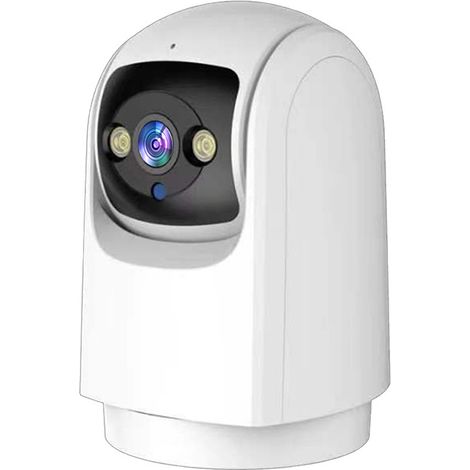 Caméra de Sécurité Intérieure WiFi PTZ 1080P, Rotation 350°/90°, Vision Nocturne Couleur/IR 15 m, Audio Bidirectionnel, Alarme, Contrôle Smartphone, Stockage TF/Cloud, Caméra Connectée pour Maison, Bé (1/5)