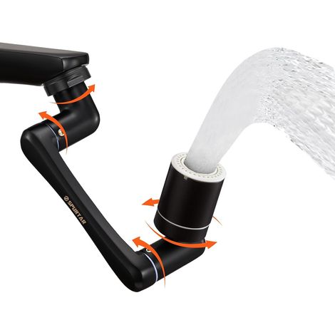 Rallonge Robinet Cuisine Salle de Bain Rotative Noir pour Robinet (1/5)
