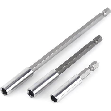 AIDUCHO 3-teiliges 1/4" 60/100/150 mm Elektrobohrschrauber-Sechskant-Bithalter-Verlängerungsstange mit magnetischem Bohrerbithalter-Schaftwerkzeug (1/5)