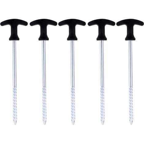 Beyamis Lot de 5 piquets de bivouac robustes pour la pêche à la carpe, 21 cm, pour tente de camping