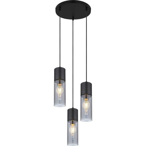 Globo - lámpara colgante - ANNIKA - negro - vidrio - Ø 30cm - E27