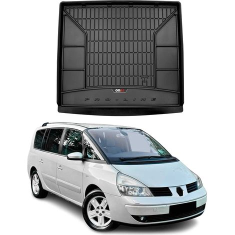 Tapis de Coffre 3D TPE Premium Compatible avec Renault Espace IV 2002-2014 Bac de Protection de Coffre Intérieur antidérapant Revêtement de Coffre Bords Hauts pour Voiture Noir (1/5)