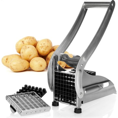 Pommes Frites Presse - Acier Inoxydable - 2 Lames Réglables Pour Frites Fines Et Épaisses - Usage Familial - 1 Pièce (1/5)
