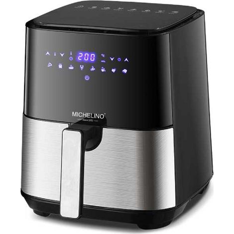 1450W Heißluft-Fritteuse Digital-Display 5,0 L, Temperaturregelung von 80 bis 200°C Schwarz