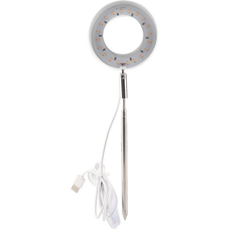 Lampe LED circulaire miniature à intensité variable (2/4/8 h) pour plantes d'intérieur, idéale pour la croissance des plantes. (1/5)