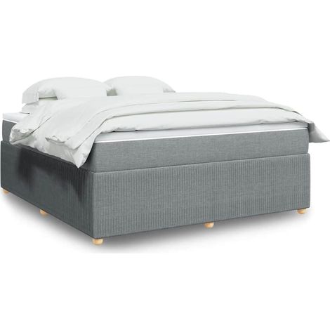 Boxspringbett mit Matratze Hellgrau 180x200 cm Stoff vidaXL (1/5)
