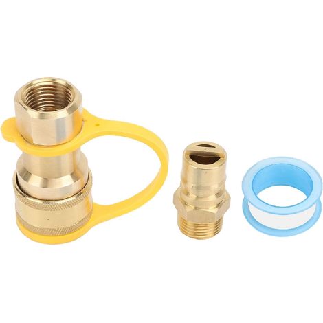 Raccords de Gaz à Connexion Rapide en Laiton, Kit D'adaptateur de Connexion Rapide 1/2 Po pour Camping-Car, Remorque et Fourgon, 3 Connecteurs de Gaz (1/5)
