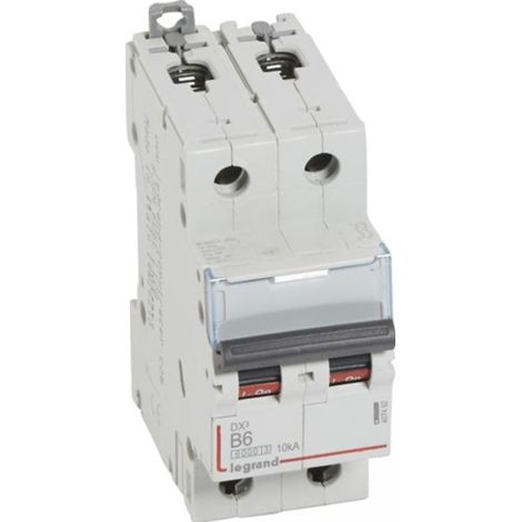 Legrand 407492 Circuit breaker dx≥ 6000 screw/screw 2p 230/400v 6A 10ka - curve B - protective departure