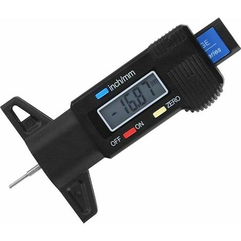 Jauge de profondeur de pneu numérique , Jauge de profondeur de bande de roulement de pneu à étrier, jauge métrique/impériale LCD 0-25 mm, sans batterie, camion fourgon de moto General Motors (1/5)