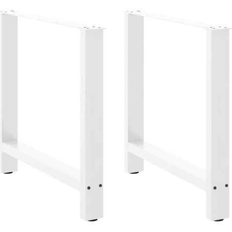 Maison Exclusive - Gambe per tavolo da pranzo bianche 2 pz 70x(72-73) cm in acciaio